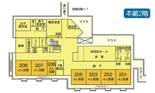 あさみぞホーム施設の平面図